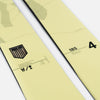 Close-up of Faction Agent 4, yellow freeride ski.