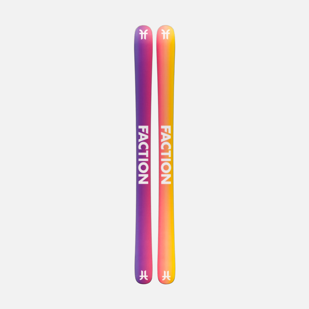 Yellow and purple all-mountain freeride Faction Studio 2 ski base 2026