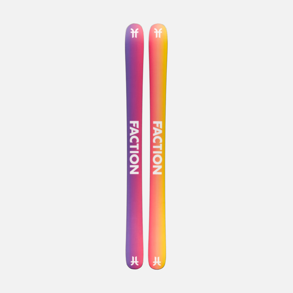 Yellow and purple powder freeride Faction Studio 3 ski base 2026